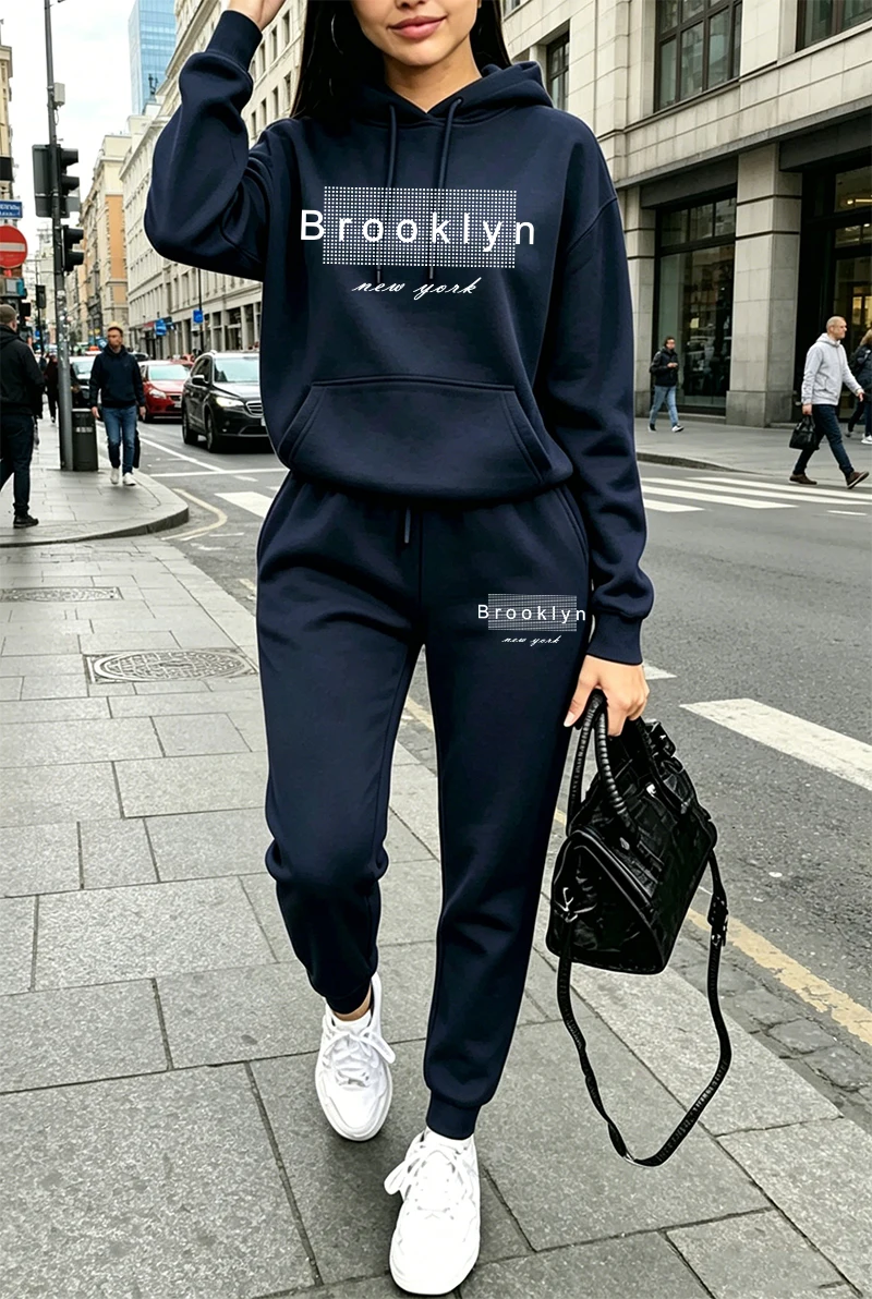 Winter Clothing For Women - ชุดวอร์มผู้หญิงลายพิมพ์ เสื้อฮู้ดลำลอง เสื้อสเวตเชิ้ตสำหรับกิจกรรมกลางแจ้ง เสื้อผ้ากีฬา วิ่งจ๊อกกิ้ง แฟชั่นฤดูใบไม้ร่วง