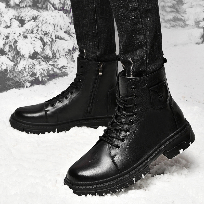 บูทหนังแท้สำหรับผู้ชายสำหรับฤด - Winter Clothing Hiking บทวิจารณ์และราคา